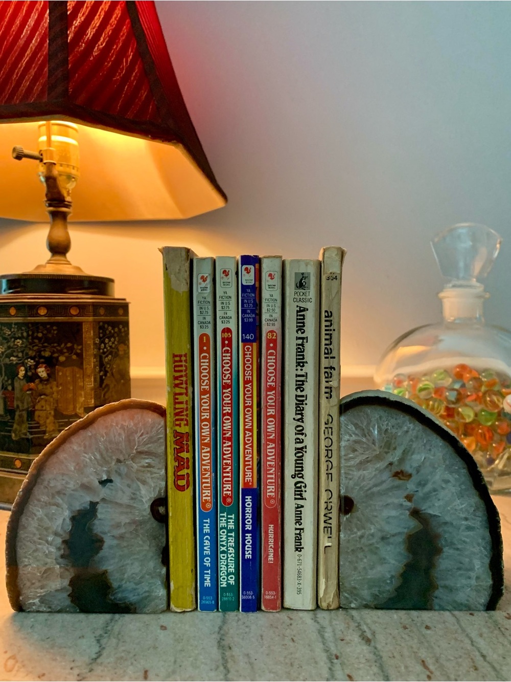 Natural Agate Geode Polished Bookends